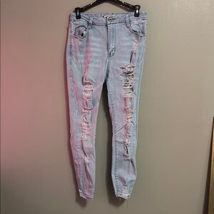 Light Blue Distressed Women's Jeans